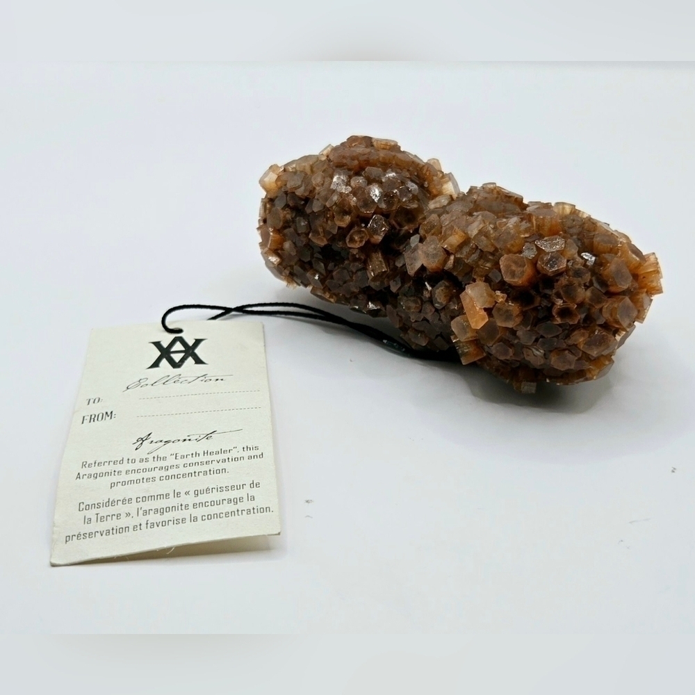 Aragonite Crystal Mineral Cluster Brown Natural Specimen Morocco Decor